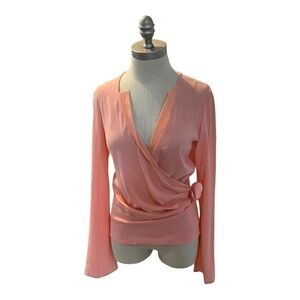 Randolph Duke Wrap Shirt Peach Coral Size 10 New